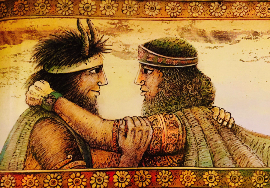 Ilustração de Gilgamesh e Enkidu